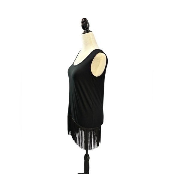 NWOT, Tricotto, Elegant Black Fringed Camisole, Small - Picture 6 of 8